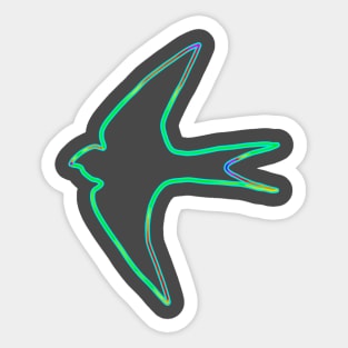 Neon bird, swift design Sticker